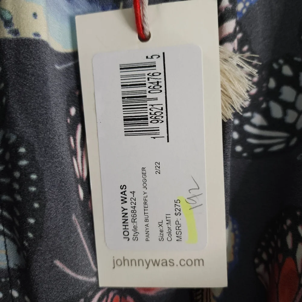 Johnny Was Silk Panya Butterfly Pull-on Jogger Pants - Picture 6 of 9